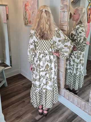 Let's Go Ahead Dress In Olive Mix