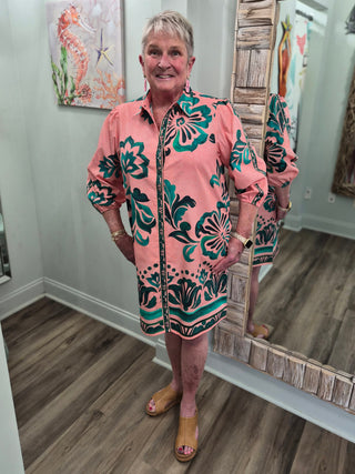 No Questions Dress in Emerald Blush