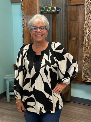 Blossom Babe Top In Black Mix