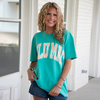 Lulu Mac Creamsicle Stripe Short Sleeve T-Shirt in Island Green