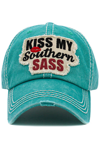 Kiss My Southern Sass Vintage Hat in Turquoise