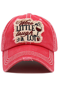 Wine A Little Laugh A Lot Hat in Pink