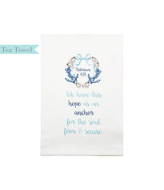 Standing On The Word Hope As An Anchor Tea Towel
