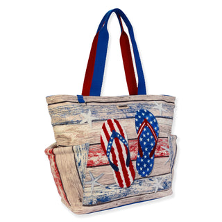 Everywhere & More Tote in New Americana Flip Flop