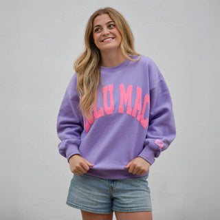 Lulu Mac Crewneck in Purple/Pink Puff