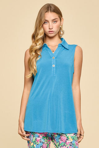 Out On The Boardwalk Top in Aqua