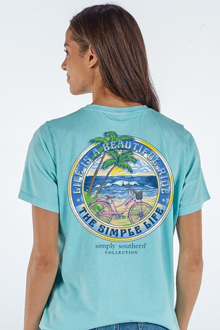 Simple Life Short Sleeve T-Shirt In Aqua