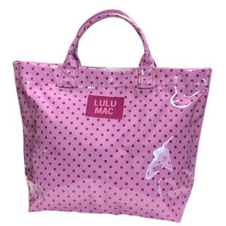 Lulu Mac Tote Bag in Light Pink/Hot Pink Dots