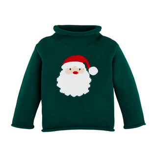 Santa Claus Is Coming To Town Rollneck Toddler Sweater In Green