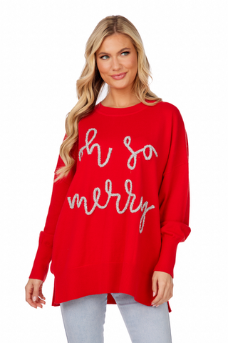 Season To Sparkle Sweater In Red