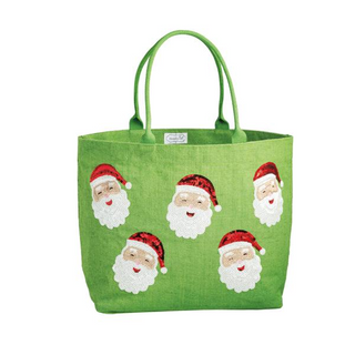 Holly Jolly Santa Sparkle Tote Bag