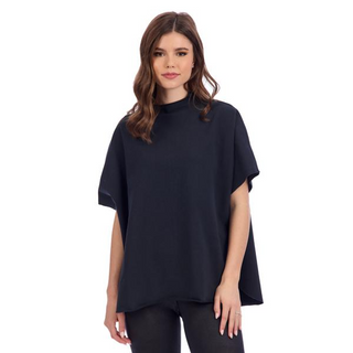 High Key Cozy Mock Neck Top In Black