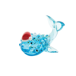 Santa Hat Whale Figurine