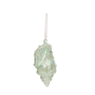 Glass Aqua Shell Ornament