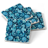 Ocean Fantasy Seahorse Coaster Set