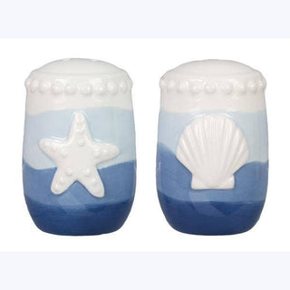 Ceramic Coastal Ombre Salt & Pepper Shakers, 2 pcs/set
