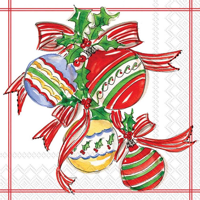 Buy Disposable Christmas Paper Cocktail Napkins Christmas Bells at Mermaid Cove for only 6.99