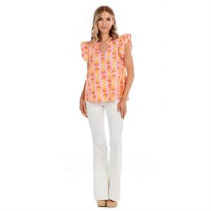 Becky Flutter Sleeve Top - Pink