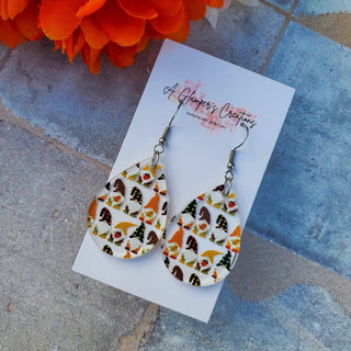 Fall Gnomes Acrylic Teardrop Earrings