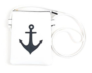 Big Anchor Crossbody Bag With Cellphone Pocket-Cream