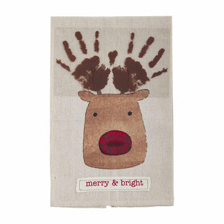 Reindeer Christmas Handprint Towel