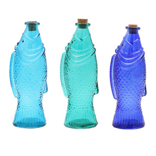 Glass Fish Bottle with Cork