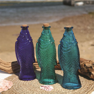 Glass Fish Bottle with Cork