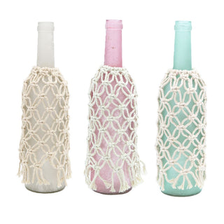 Frosted Glass Bottle with Macrame Cover