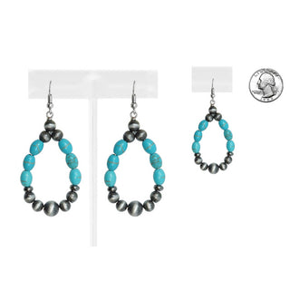 Turquoise Pearl Beaded Dangle Earrings