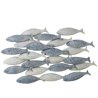 Weathered Layered Embossed Fish Wall Decor