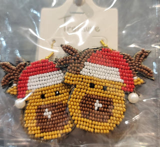 Rudolph with Santa Hat Earrings