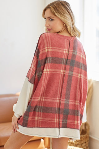 Out of Line Plaid Top in Red/Blue