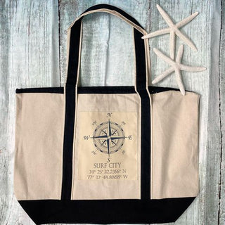 Cotton Canvas Boat Tote - Assorted Namedrop Styles