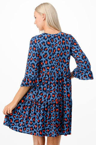 Cheetah Print Tiered Dress