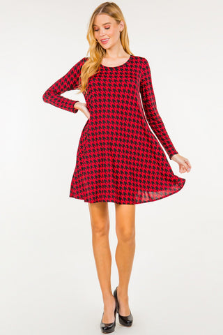 Houndstooth Print Dress