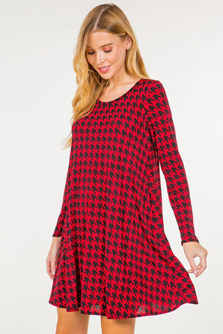 Houndstooth Print Dress