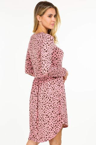 Animal Print Dress in Pink