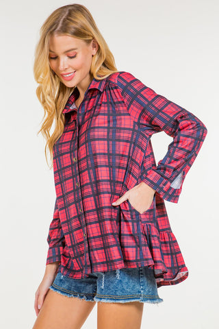 Soft Checker button Up Top