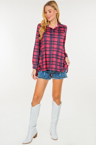 Soft Checker button Up Top