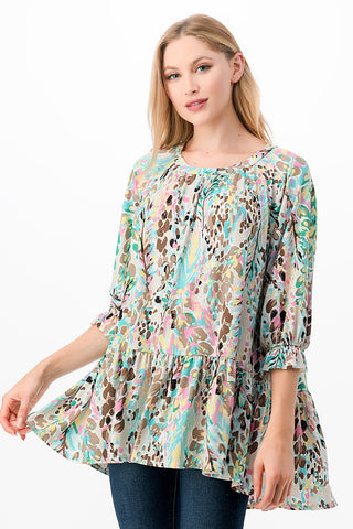 Celine Ruffle Tunic Top