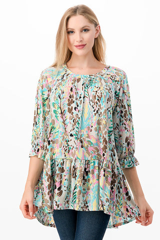 Celine Ruffle Tunic Top