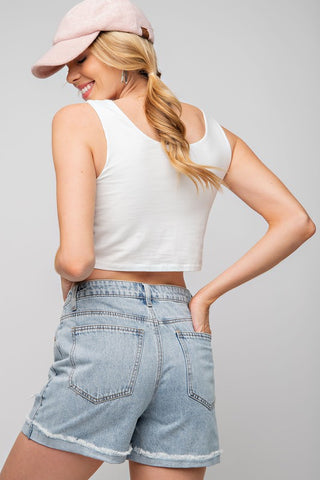 Hailey  Denim Shorts in Light Wash