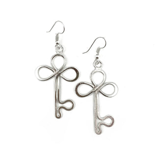 Silver Plated Earrings - Key