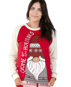 Gnome for the Holidays Women's Regular Fit Long Sleeve PJ Tee