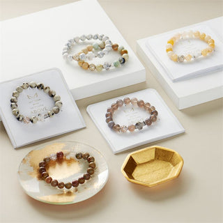 Gemstone Crystal Stretch Cross Bracelet *6 colors*