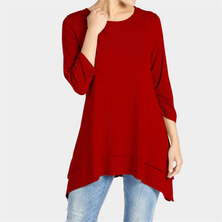Double Layer Tunic in Tango Red