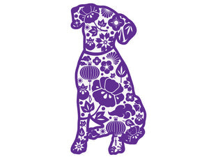Paisley Dog Decal 3 inch