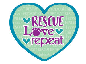 Rescue Love Repeat Decal 3 inch