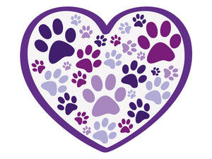 Heart with Paws Decal 3 inch