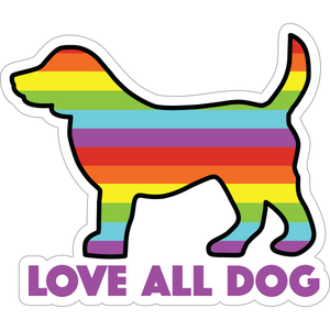 Love All Dog Decal 3 inch